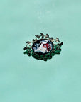 1950s Italian tie dye enamel gilt brooch