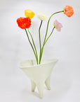 Extremely rare hand made Midcentury modernist Japanese pottery ikebana vessel