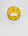 Antique hand cut cameo hock crystal wine glasses