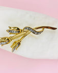 1970s Oroton gold plated bouquet of roses brooch with Swarovski crystals
