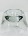 1980s Krosno Poland clear glass bowl with control bubble base