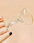 Antique crystal champagne coupe with gold gilding rim