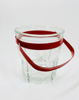 Retro Bodum tall water glasses/highball with red sleeves
