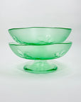 1970s footed green pressed glass comport/fruit bowl