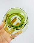 Antique glass posy vase with ruffle rim