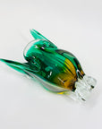 1960s SKLO UNION GREEN SOMMERSO GLASS VASE BY JOSEF HOSPODKA