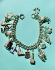 Midcentury English sterling silver charm bracelet