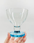 1980s blue round base glass goblets