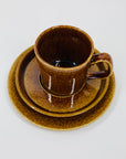 1960s Suffolk Wattlefield brown pottery coffee/tea set