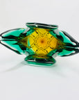 1960s SKLO UNION GREEN SOMMERSO GLASS VASE BY JOSEF HOSPODKA