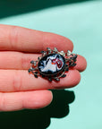 1950s Italian tie dye enamel gilt brooch