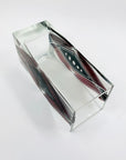 Extremely rare antique Art Deco black and ruby enamel rectangular glass vase by Karl Palda