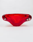 MCM large Murano red rectangle sommerso glass ashtray