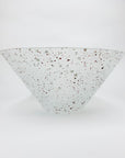 Vintage hand painted speckles satin glass salad bowl