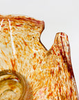 1980s AUSTRALIAN MOUTH BLOWN ORNAGE SPATTER ART GLASS BOWL/VASE