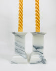 Antique Art Deco solid marble candle holders