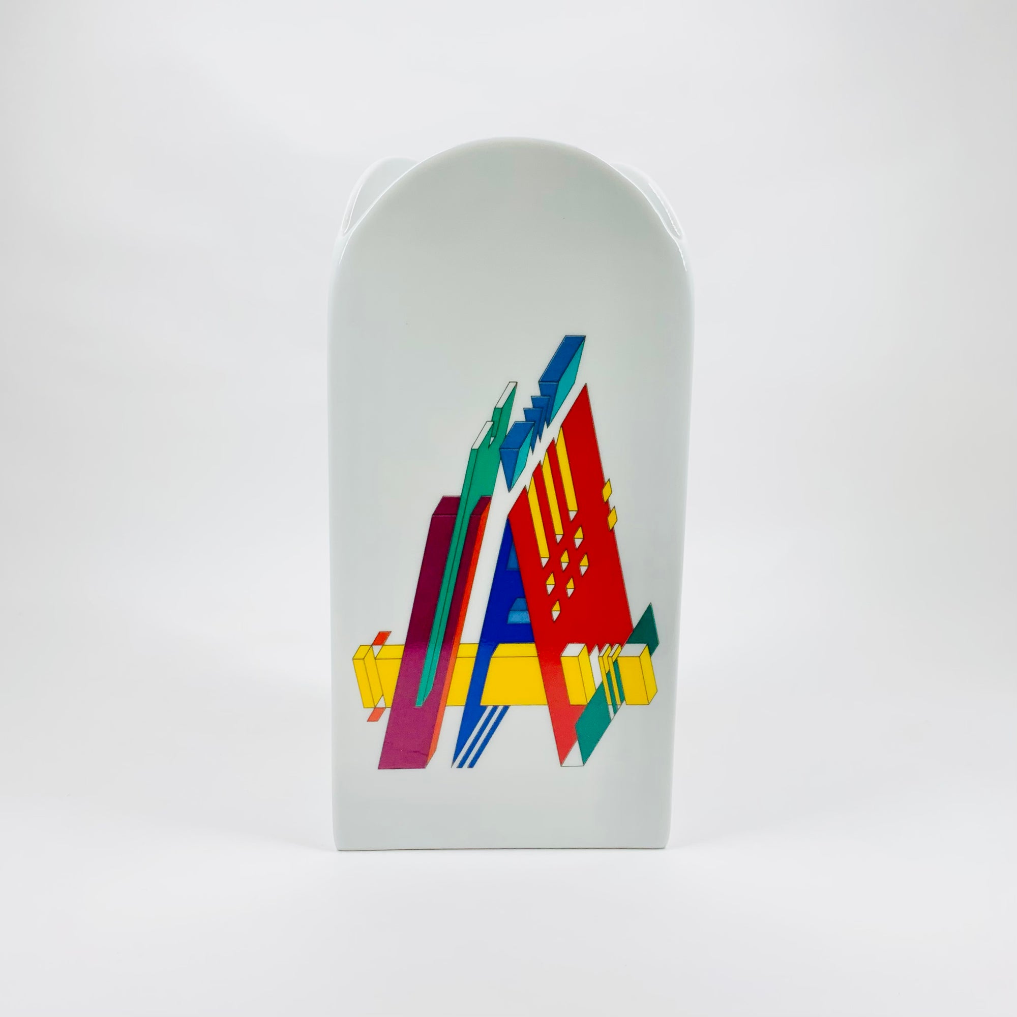 1980s Memphis Rosenthal Studio Line happiness porcelain vase by Morandini