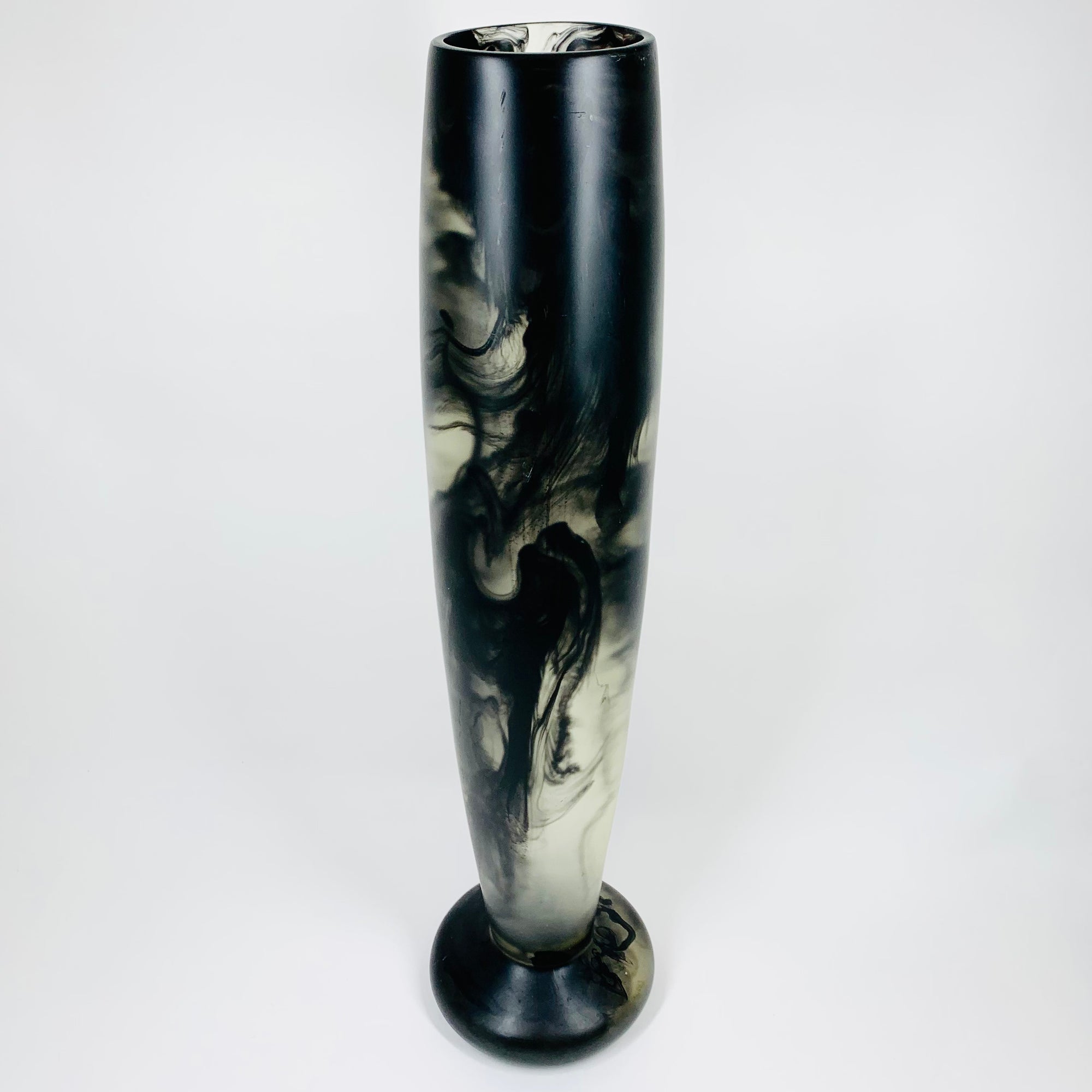Vintage tall brown resin cylinder vase