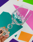 MCM short stem Bohemian fine crystal wine glasses
