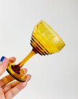 40s AMBER ETCHED COCKTAIL GLASSES
