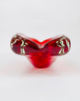 MCM large Murano red rectangle sommerso glass ashtray