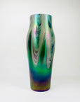 Antique Art Nouveau Kralik hand made peacock iridescent feather glass vase