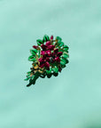 1950s Italian enamel flower bouquet brooch/earrings