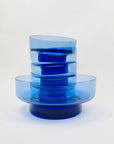 MCM hand made thick cobalt blue glass bowl