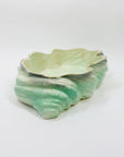 Large Art Deco Pates Australia green lustre pottery trough vase/shell bowl
