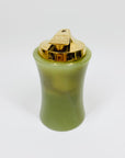 Midcentury English green onyx brass lighter box