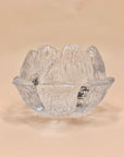 MCM large Kosta Boda glass flower shape tea light holder