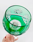 Extremely rare antique cut cameo Hock harlequin crystal wine glasses starburst pattern