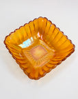 1940s carnival pressed glass square bowl