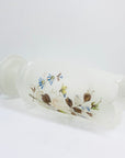 Antique Victorian hand painted floral motif satin glass vase