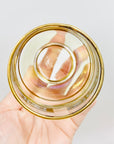 Extremely rare 1940s harlequin 24K gold gilded iridescent lustreware glass water tumblers