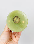 Midcentury English green onyx brass lighter box