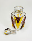 Extremely extremely rare antique Art Deco ruby & gold enamel glass decanter set by Karl Palda