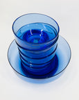 MCM hand made thick cobalt blue glass bowl