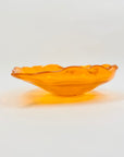 Midcentury Japanese heart shape orange glass ashtray