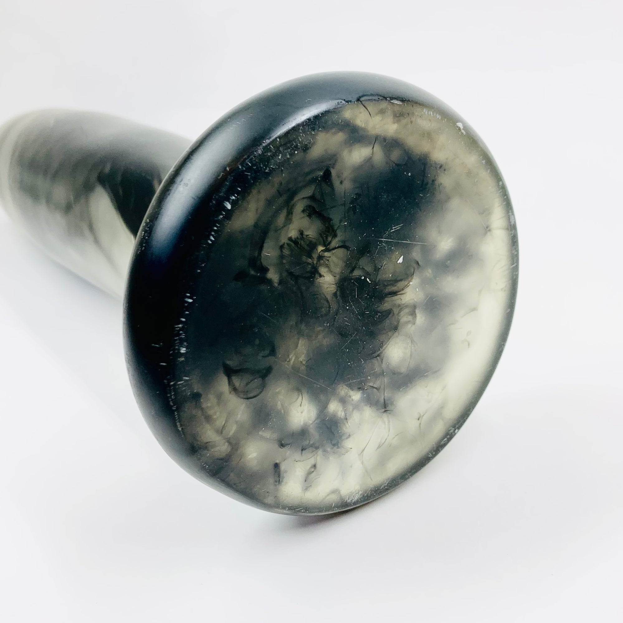 Vintage tall brown resin cylinder vase