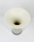 Rare hand painted 1980s white pottery vase