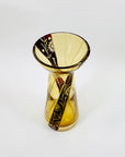 Antique Art Deco ruby enamel citrine glass hyacinth vase by Karl Palda