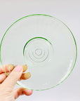Extremely rare antique Art Deco green glass tea cup and matching saucer
