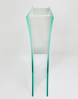 1980s vintage V metal frame glass sheet vase