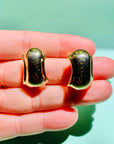 1960s French plated CC clip on earrings