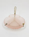 Extremely rare antique Art Deco pink satin glass shell pin dish
