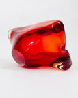 MCM large Murano red rectangle sommerso glass ashtray