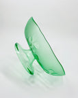 1970s footed green pressed glass comport/fruit bowl