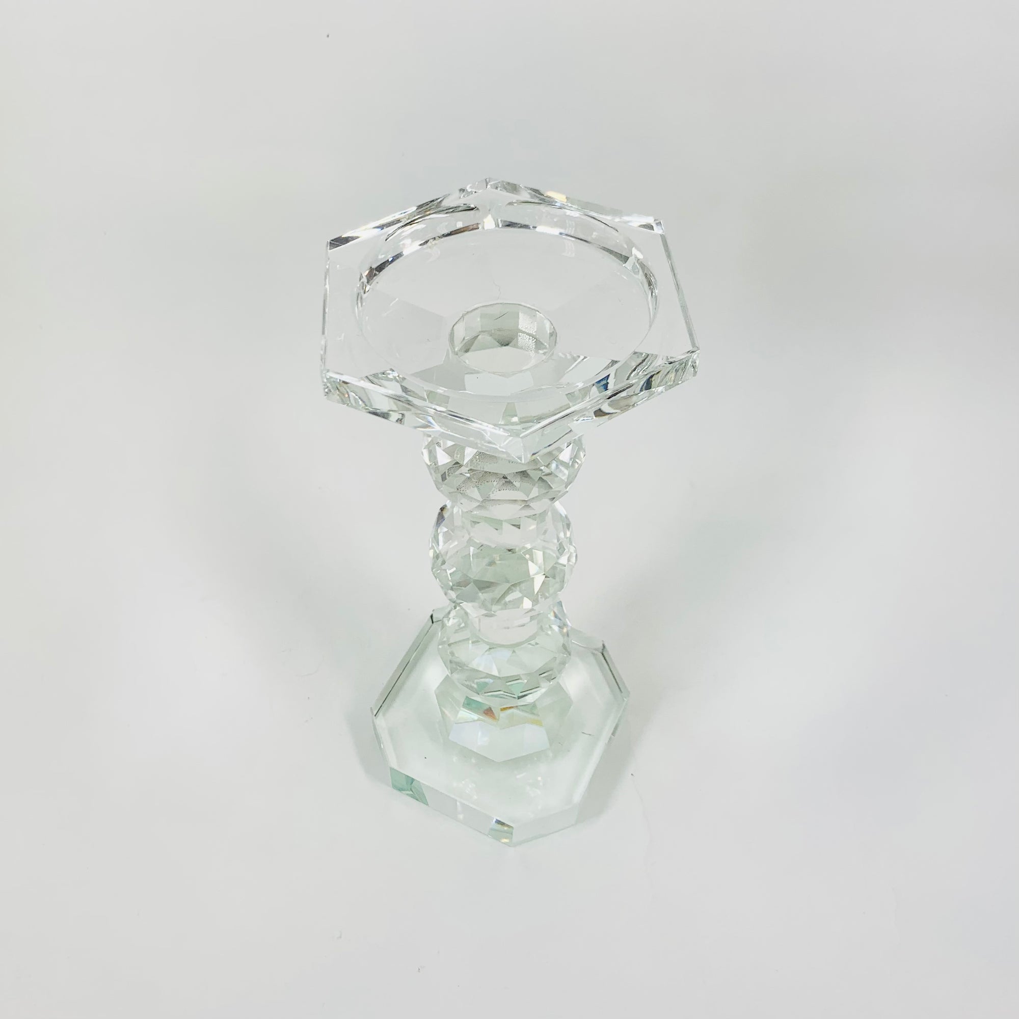 Vintage cut crystal candle holder