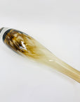 Stunning vintage Czech hand made gold brown mottled glass bottle vase
